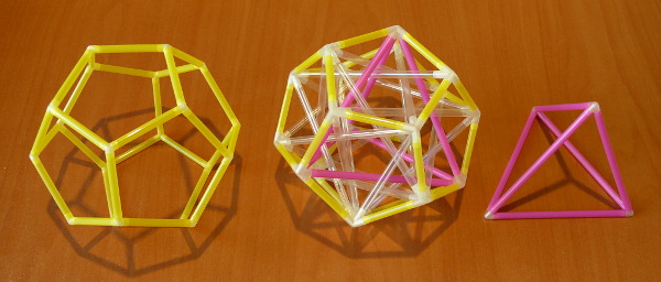 Derivation of the tetrahedron from the dodecahedron. The same can be done from the hexahedron (cube).